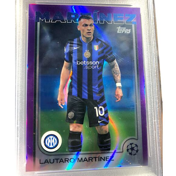 2024 Topps UCC Purple FlowFractor #50 Lautaro Martinez Inter Milan PSA 9 Pop 1 - Picture 2 of 5